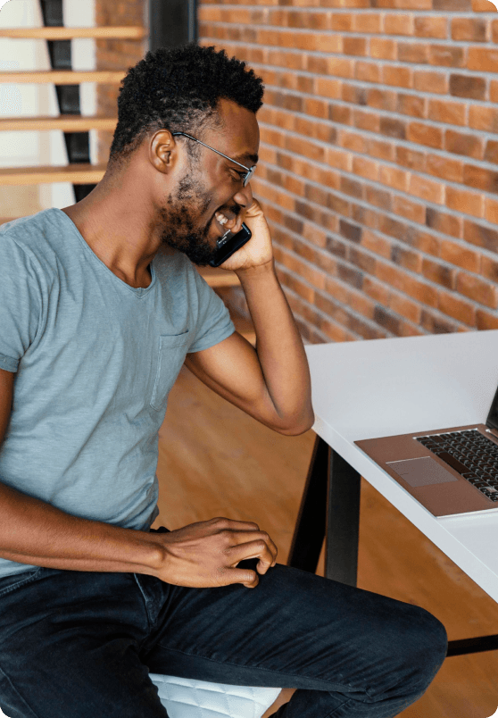 Young man making a call